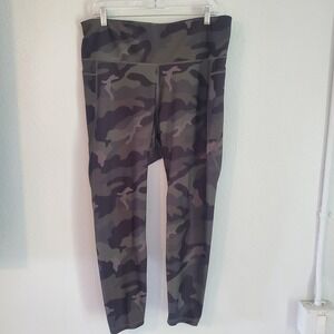 Old Navy Leggings Womens XL Camo High Rise Yoga‎ Activewear Stretch Pockets
